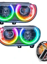 Oracle Lighting Pre-Assembled Halo Headlights (Non-HID Chrome Housing) ColorSHIFT w/ RF Controller SMD HL Dodge Challenger 2008-2014                                     - 7720-330 - Image 5