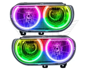 Oracle Lighting Pre-Assembled Halo Headlights (Non-HID Chrome Housing) ColorSHIFT w/o Controller SMD HL Dodge Challenger 2008-2014