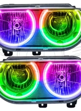 Oracle Lighting Pre-Assembled Halo Headlights (Non-HID Chrome Housing) ColorSHIFT w/o Controller SMD HL Dodge Challenger 2008-2014                                     - 7720-334 - Image 5