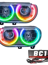 Oracle Lighting Pre-Assembled Halo Headlights (Non-HID Chrome Housing) ColorSHIFT w/ BC1 Controller SMD HL Dodge Challenger 2008-2014                                     - 7720-335 - Image 5