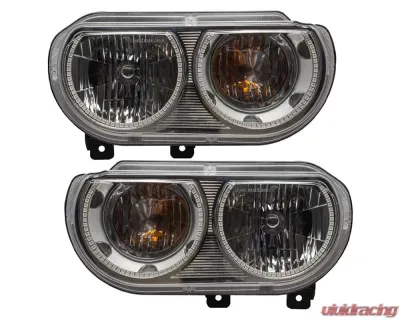 Oracle Lighting Pre-Assembled Halo Headlights (Non-HID Chrome Housing) ColorSHIFT w/ Simple Controller SMD HL Dodge Challenger 2008-2014 - 7720-504