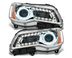 Oracle Lighting Pre-Assembled LED Halo Headlights (Non-HID Chrome Housing) White Color SMD HL Chrysler 300C 2011-2014