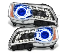 Oracle Lighting Pre-Assembled LED Halo Headlights (Non-HID Chrome Housing) Blue Color SMD HL Chrysler 300C 2011-2014