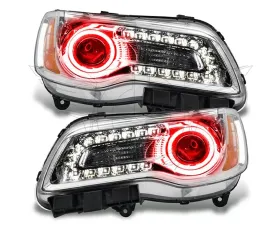 Oracle Lighting Pre-Assembled LED Halo Headlights (Non-HID Chrome Housing) Red Color SMD HL Chrysler 300C 2011-2014