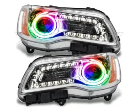 Oracle Lighting Pre-Assembled LED Halo Headlights (Non-HID Chrome Housing) ColorSHIFT w/o Controller SMD HL Chrysler 300C 2011-2014