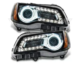 Oracle Lighting Pre-Assembled LED Halo Headlights (Non-HID Black Housing) White Color SMD HL Chrysler 300C 2011-2014
