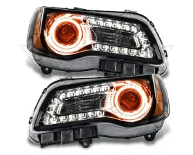 Oracle Lighting Pre-Assembled LED Halo Headlights (Non-HID Black Housing) Amber Color SMD HL Chrysler 300C 2011-2014