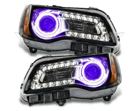Oracle Lighting Pre-Assembled LED Halo Headlights (Non-HID Black Housing) UV/Purple Color SMD HL Chrysler 300C 2011-2014