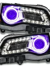 Oracle Lighting Pre-Assembled LED Halo Headlights (Non-HID Black Housing) UV/Purple Color SMD HL Chrysler 300C 2011-2014                                     - 7729-007 - Image 5