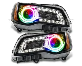 Oracle Lighting Pre-Assembled LED Halo Headlights (Non-HID Black Housing) ColorSHIFT SMD HL Chrysler 300C 2011-2014