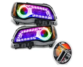 Oracle Lighting Pre-Assembled Headlights (Black Housing) ColorSHIFT DRL w/ RF Controller SMD HL Chrysler 300C 2011-2014