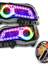 Oracle Lighting Pre-Assembled Headlights (Black Housing) ColorSHIFT DRL w/ RF Controller SMD HL Chrysler 300C 2011-2014                                     - 7731-330 - Image 5