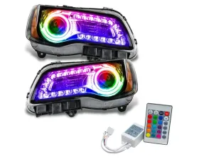 Oracle Lighting Pre-Assembled Headlights (Black Housing) ColorSHIFT DRL w/ Simple Controller SMD HL Chrysler 300C 2011-2014