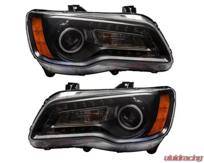 Oracle Lighting Pre-Assembled Headlights (Black Housing) ColorSHIFT DRL w/ BC1 Controller SMD HL Chrysler 300C 2011-2014 - 7731-335