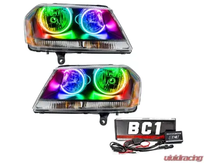 Oracle Lighting Pre-Assembled Halo Headlights (Black Housing) ColorSHIFT w/ BC1 Controller SMD HL Dodge Avenger RT 2008-2014 - 8101-335
