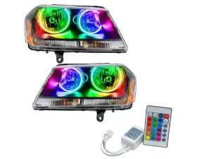 Oracle Lighting Pre-Assembled Halo Headlights (Black Housing) ColorSHIFT w/ Simple Controller SMD HL Dodge Avenger RT 2008-2014