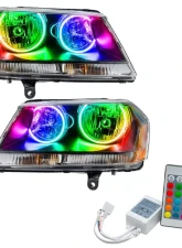 Oracle Lighting Pre-Assembled Halo Headlights (Black Housing) ColorSHIFT w/ Simple Controller SMD HL Dodge Avenger RT 2008-2014                                     - 8101-504 - Image 5