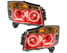 Oracle Lighting Pre-Assembled Halo Headlights Red Color SMD HL Nissan Armada 2008-2014