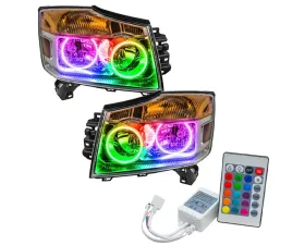 Oracle Lighting Pre-Assembled Halo Headlights ColorSHIFT w/ Simple Controller SMD HL Nissan Armada 2008-2014