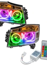Oracle Lighting Pre-Assembled Halo Headlights ColorSHIFT w/ Simple Controller SMD HL Nissan Armada 2008-2014                                     - 8106-504 - Image 5