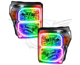 Oracle Lighting Pre-Assembled LED Halo Headlights (Chrome Housing) ColorSHIFT w/o Controller Ford F250 | 350 2011-2016