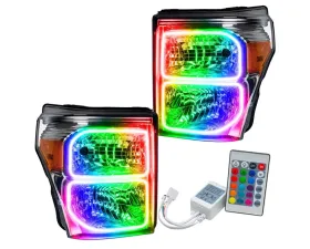 Oracle Lighting Pre-Assembled LED Halo Headlights (Chrome Housing) ColorSHIFT w/ Simple Controller Ford F250 | 350 2011-2016