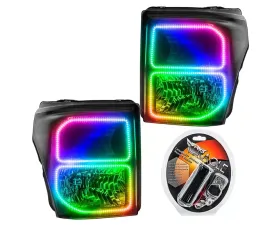 Oracle Lighting Pre-Assembled LED Halo Headlights (Black Housing) ColorSHIFT w/ RF Controller Ford F250 | 350 Super Duty 2011-2016