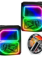 Oracle Lighting Pre-Assembled LED Halo Headlights (Black Housing) ColorSHIFT w/ RF Controller Ford F250 | 350 Super Duty 2011-2016                                     - 8159-330 - Image 5
