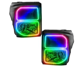 Oracle Lighting Pre-Assembled LED Halo Headlights (Black Housing) ColorSHIFT w/o Controller Ford F250 | 350 Super Duty 2011-2016