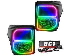 Oracle Lighting LED Halo Pre-Assembled Headlights (Black Housing) ColorSHIFT w/ BC1 Controller Ford F250 | 350 Super Duty 2011-2016
