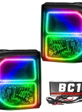 Oracle Lighting LED Halo Pre-Assembled Headlights (Black Housing) ColorSHIFT w/ BC1 Controller Ford F250 | 350 Super Duty 2011-2016                                     - 8159-335 - Image 5