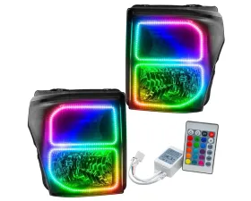 Oracle Lighting Pre-Assembled LED Halo Headlights (Black Housing) ColorSHIFT w/ Simple Controller Ford F250 | 350 Super Duty 2011-2016