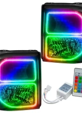 Oracle Lighting Pre-Assembled LED Halo Headlights (Black Housing) ColorSHIFT w/ Simple Controller Ford F250 | 350 Super Duty 2011-2016                                     - 8159-504 - Image 5