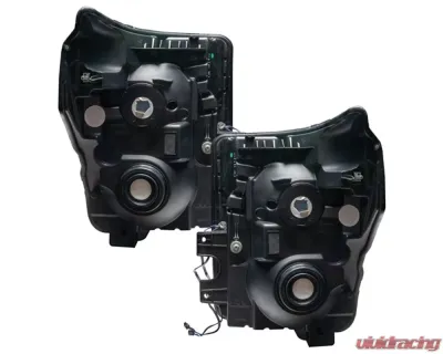 Oracle Lighting LED Halo Pre-Assembled Headlights (Black Housing) ColorSHIFT w/ BC1 Controller Ford F250 | 350 Super Duty 2011-2016 - 8159-335