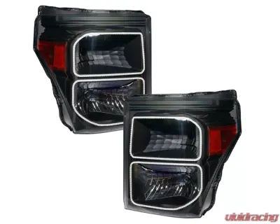 Oracle Lighting LED Halo Pre-Assembled Headlights (Black Housing) ColorSHIFT w/ BC1 Controller Ford F250 | 350 Super Duty 2011-2016 - 8159-335