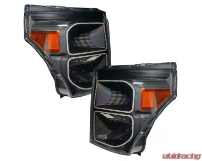 Oracle Lighting LED Halo Pre-Assembled Headlights (Black Housing) ColorSHIFT w/ BC1 Controller Ford F250 | 350 Super Duty 2011-2016 - 8159-335