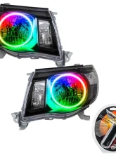 Oracle Lighting Pre-Assembled Halo Headlights (Black Housing) ColorSHIFT w/ RF Controller SMD HL Toyota Tacoma 2005-2011                                     - 8161-330 - Image 5