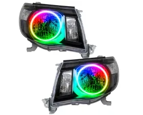 Oracle Lighting Pre-Assembled Halo Headlights (Black Housing) ColorSHIFT w/o Controller SMD HL Toyota Tacoma 2005-2011