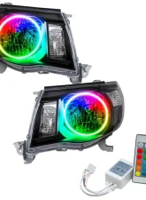 Oracle Lighting Pre-Assembled Halo Headlights (Black Housing) ColorSHIFT w/ Simple Controller SMD HL Toyota Tacoma 2005-2011                                     - 8161-504 - Image 5