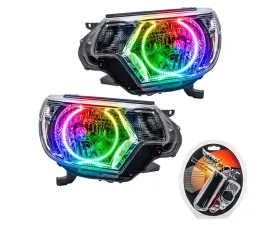 Oracle Lighting Pre-Assembled LED Halo Headlights (Chrome Housing) ColorSHIFT w/ RF Controller SMD HL Toyota Tacoma 2012-2015