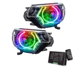 Oracle Lighting Pre-Assembled LED Halo Headlights (Chrome Housing) ColorSHIFT w/ 2.0 Controller SMD HL Toyota Tacoma 2012-2015
