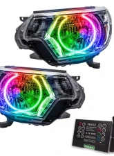 Oracle Lighting Pre-Assembled LED Halo Headlights (Chrome Housing) ColorSHIFT w/ 2.0 Controller SMD HL Toyota Tacoma 2012-2015                                     - 8163-333 - Image 5