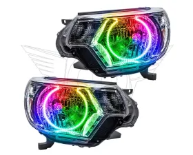 Oracle Lighting Pre-Assembled LED Halo Headlights (Chrome Housing) ColorSHIFT w/o Controller SMD HL Toyota Tacoma 2012-2015