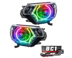 Oracle Lighting Pre-Assembled LED Halo Headlights (Chrome Housing) ColorSHIFT w/ BC1 Controller SMD HL Toyota Tacoma 2012-2015