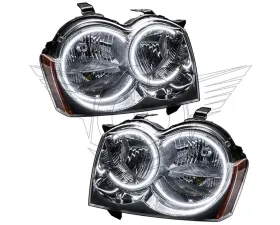 Oracle Lighting Pre-Assembled LED Halo Headlights (Non-HID Chrome) White Color SMD HL Jeep Grand Cherokee 2005-2007