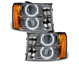 Oracle Lighting Pre-Assembled Halo Headlights (Round Ring) White Color SMD HL - Round Ring Design GMC Sierra 2007-2013
