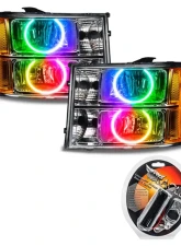 Oracle Lighting Pre-Assembled Halo Headlights (Round Ring) ColorSHIFT w/ RF Controller SMD HL - Round Ring Design GMC Sierra 2007-2013                                     - 8165-330 - Image 5