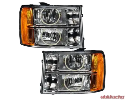 Oracle Lighting Pre-Assembled Halo Headlights (Round Ring) White Color SMD HL - Round Ring Design GMC Sierra 2007-2013 - 8165-001