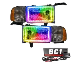 Oracle Lighting Pre-Assembled Halo Headlights ColorSHIFT w/ BC1 Controller SMD HL Dodge Ram 1500 | 2500 | 3500 1994-2001