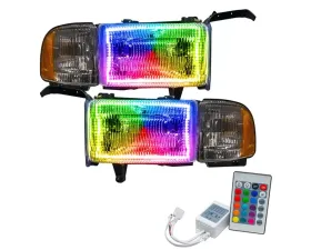 Oracle Lighting Pre-Assembled Halo Headlights ColorSHIFT w/ Simple Controller SMD HL Dodge Ram 1500 | 2500 | 3500 1994-2002